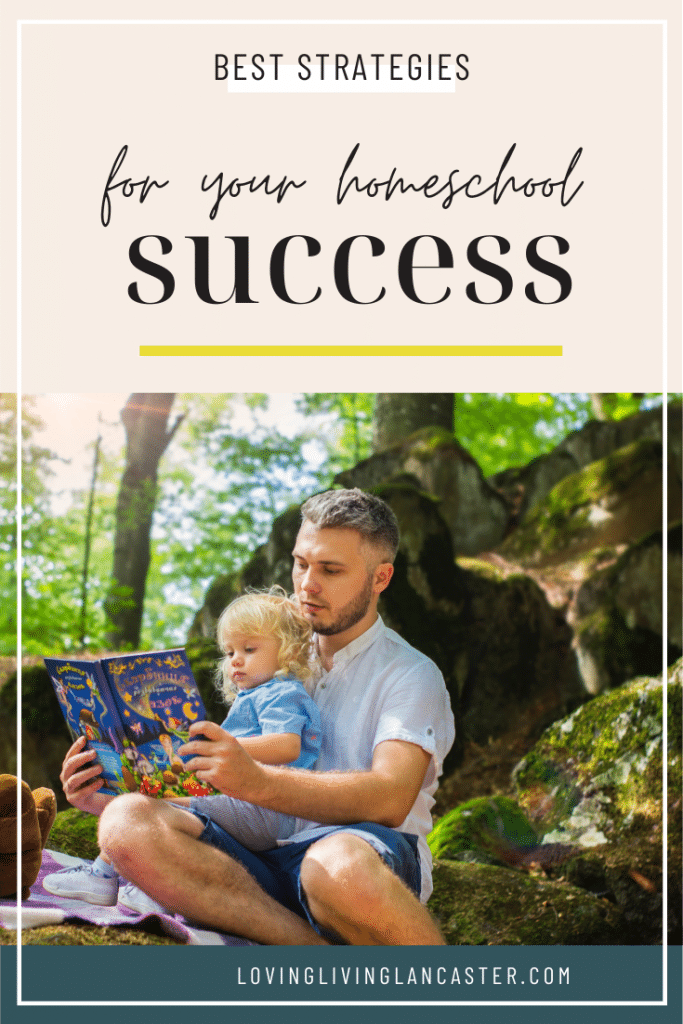 dad reading to child while outdoors