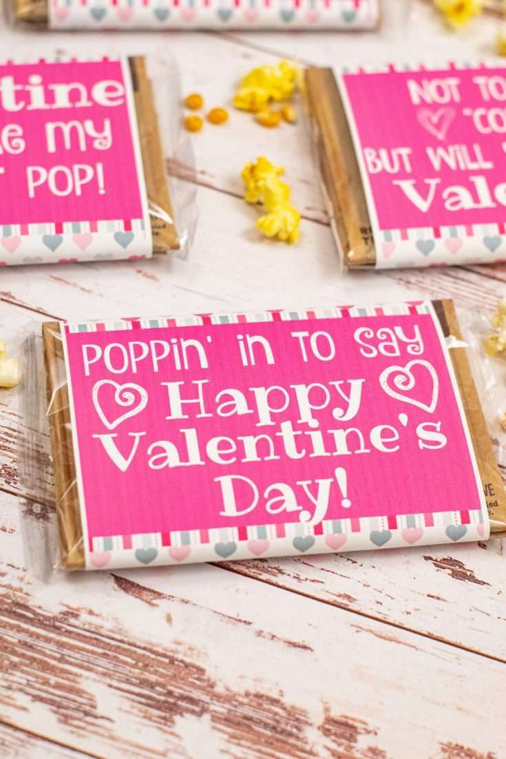 DIY Popcorn Valentines Free Printable 6 DIY popcorn Valentine's Day gift for kids