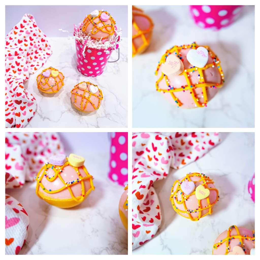 Valentine's Day Conversation Heart Hot Chocolate Bombs 10 valentine's day hot cocoa bombs
