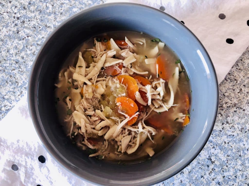 Slow Cooker Chicken Noodle Soup 4 Bowl of slow cooker chicken noodle soup