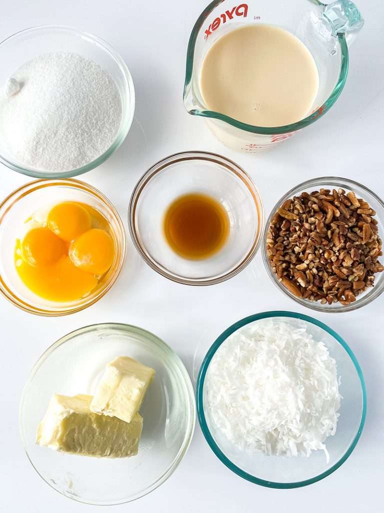 German Chocolate Cookies 10 Ingredients for coconut pecan frosting