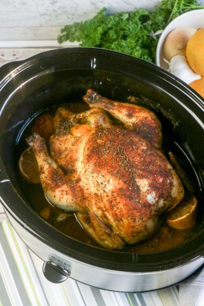 Slow Cooker Whole Chicken Recipe with Gravy 1 Slow cooker engagement chicken recipe in a crockpot