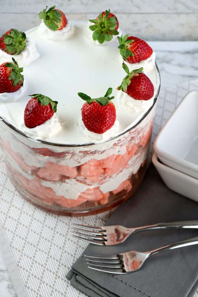 Finished strawberry trifle recipe