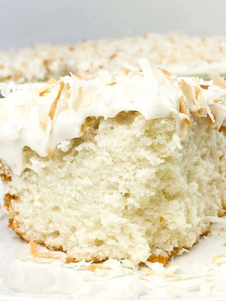 Slice of coconut cake