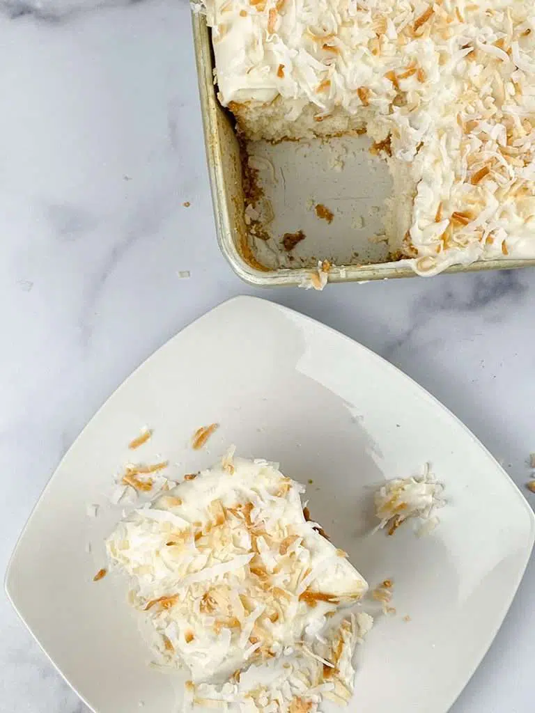 Slice of coconut cake