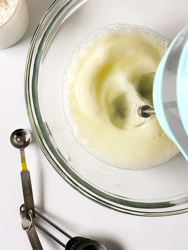 Wet ingredient mixture for coconut cake