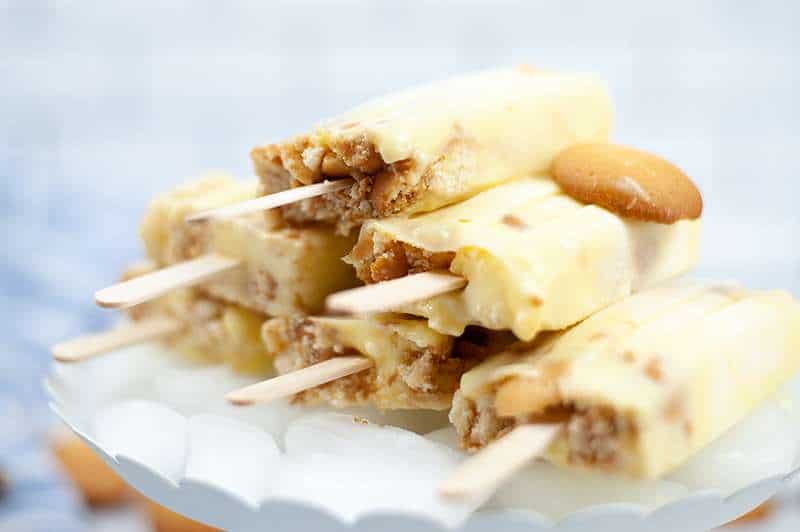 Pile of Banana Pudding Popsicles