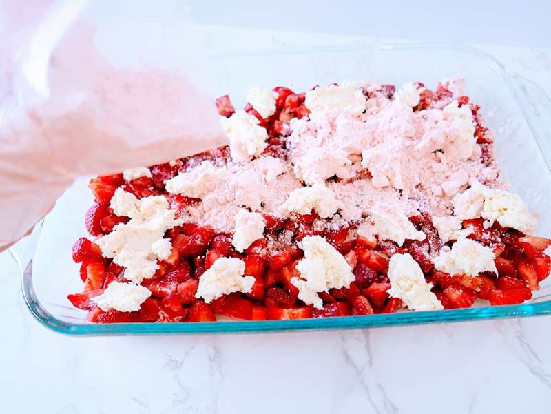 Adding cake mix to Strawberries and cream cake mix crumble recipe