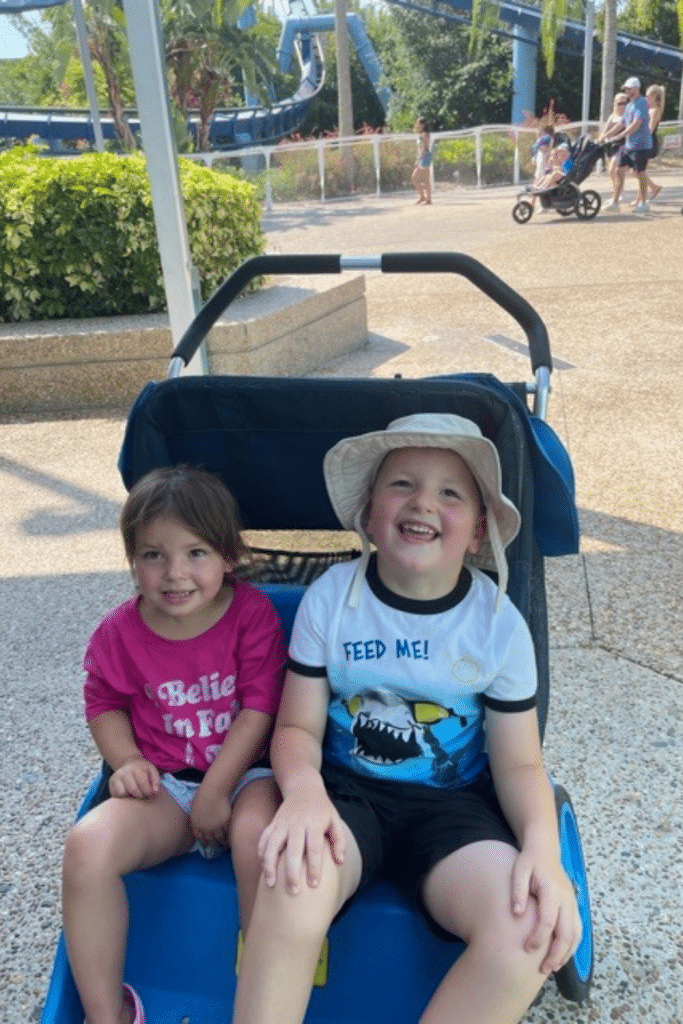 5 Ways to Save Money with Kids in Orlando 7 boy and girl in double stroller smiling