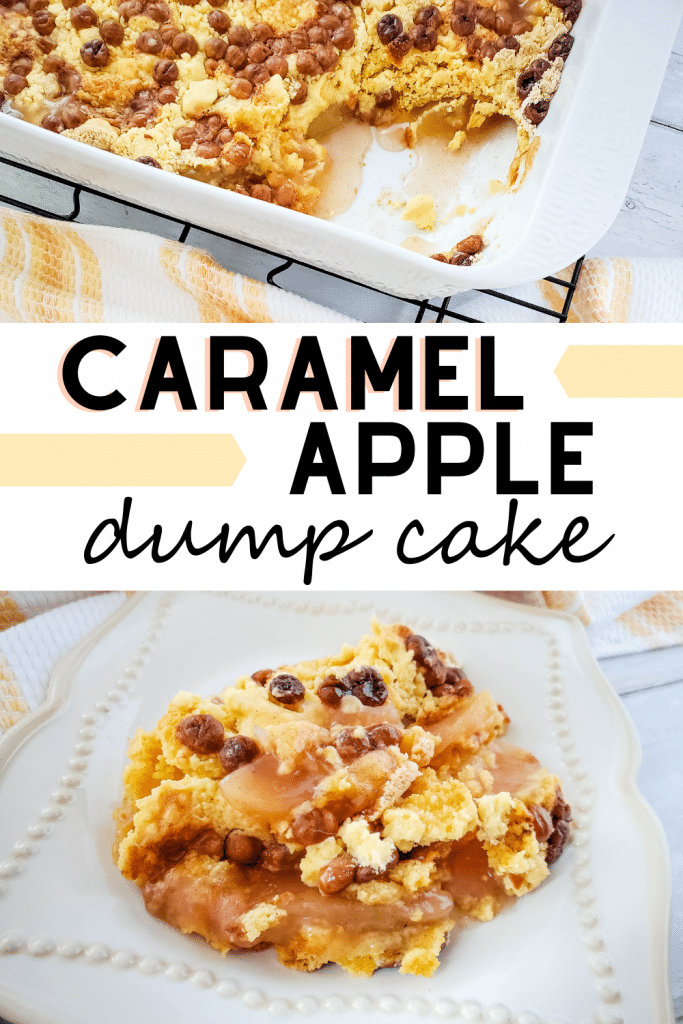 Caramel Apple Dump Cake on a plate