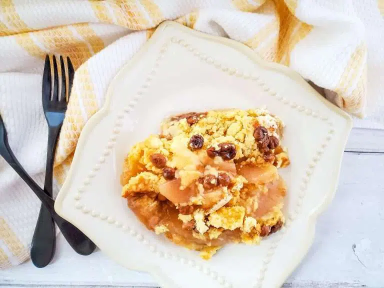 apple cake on a plate