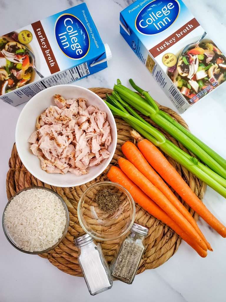 Crockpot Turkey and Rice Soup 7 ingredients for crockpot turkey and rice soup