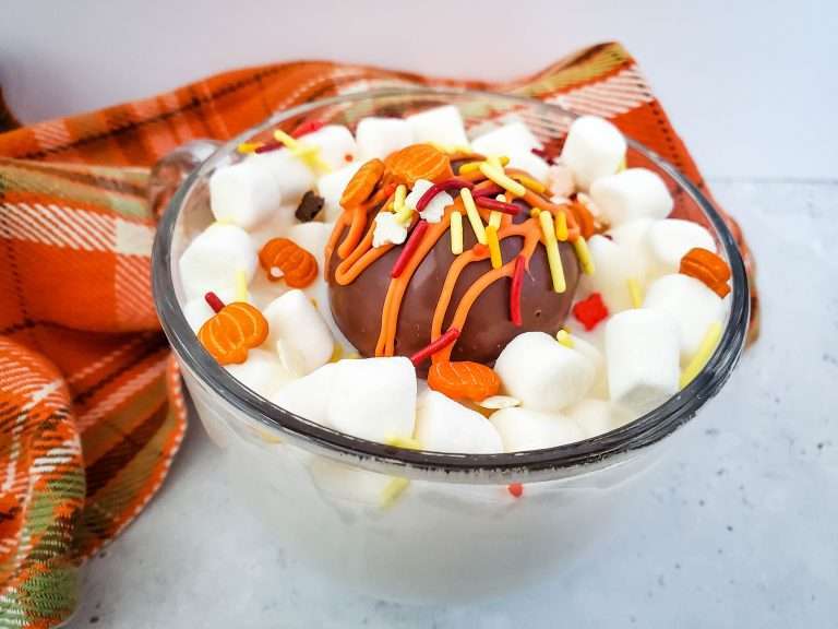 hot cocoa bomb in a mug