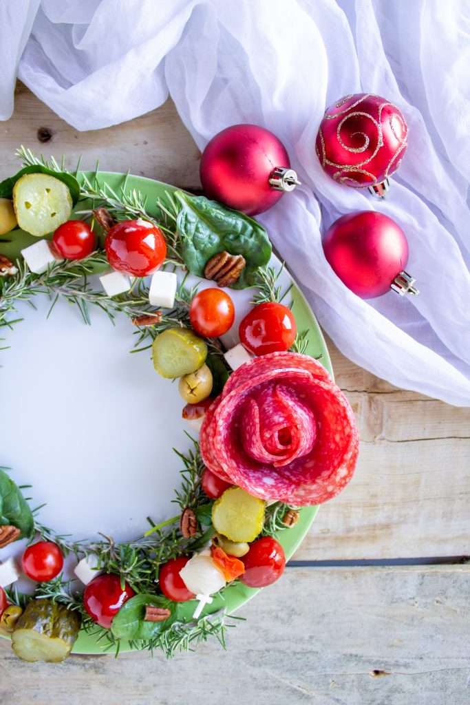 Christmas Charcuterie Board 8 Christmas Wreath Charcuterie Board with christmas ornaments