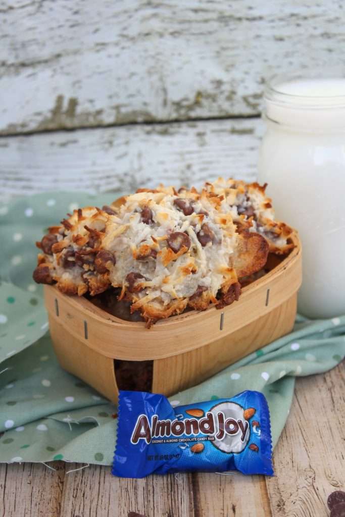 Crazy Good Almond Joy Cookies 5 almond joy cookies with almond joy candy