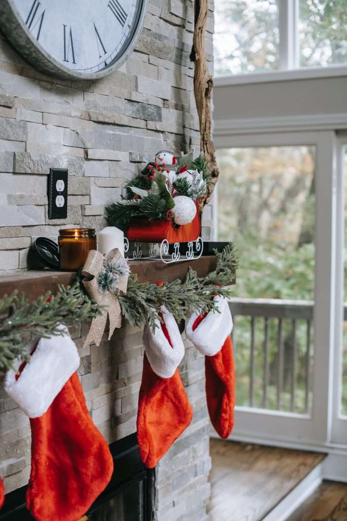 25 Stocking Stuffer Ideas for Kids Under 7 6 christmas stockings hanging on the mantel