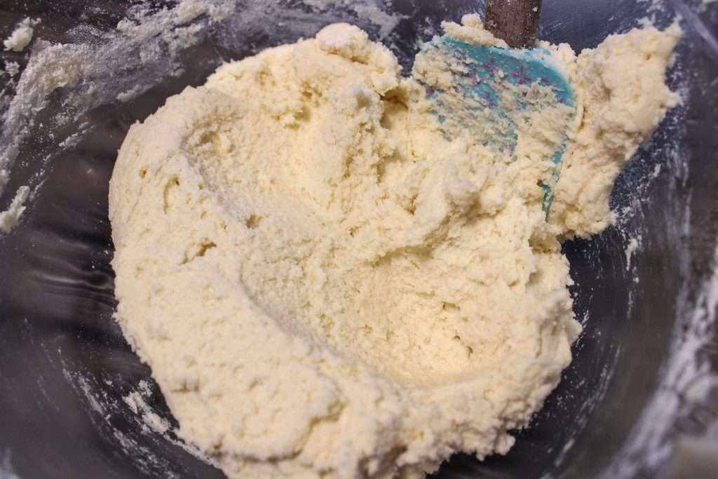 lemon sugar cookie dough in bowl 