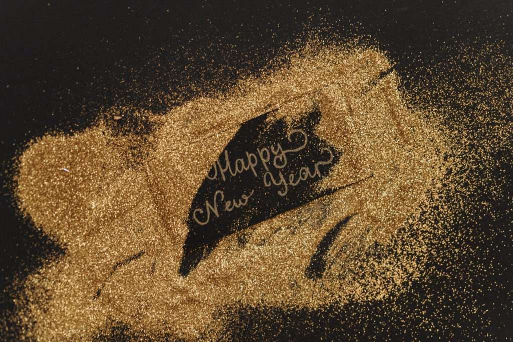 Disney New Year's Eve Party Pack 7 happy new year and gold glitter
