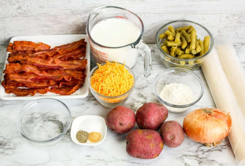 Delightful Savory Bacon Pie 7 ingredients for bacon pot pie