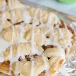easy apple pecan pie bars with icing on top