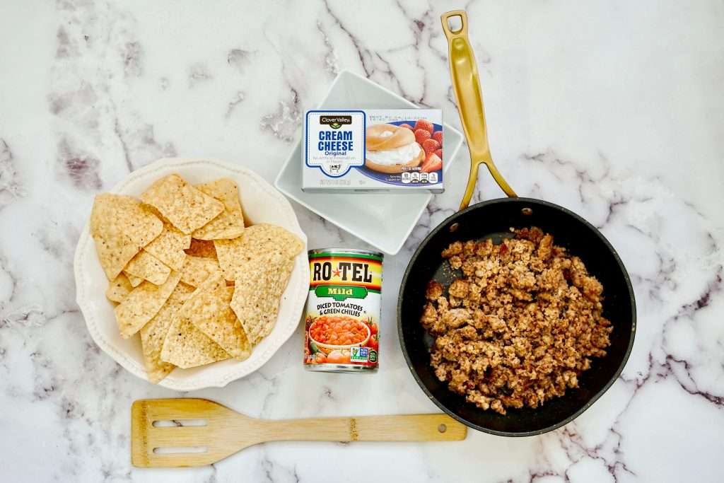 3 Ingredient Sausage Rotel Dip 5 ingredients for sausage rotel dip