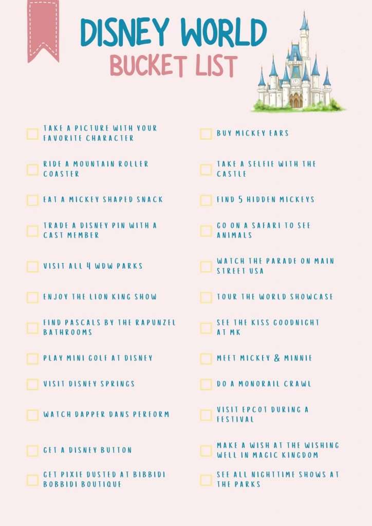 Disney World Bucket List 4 2 1 1