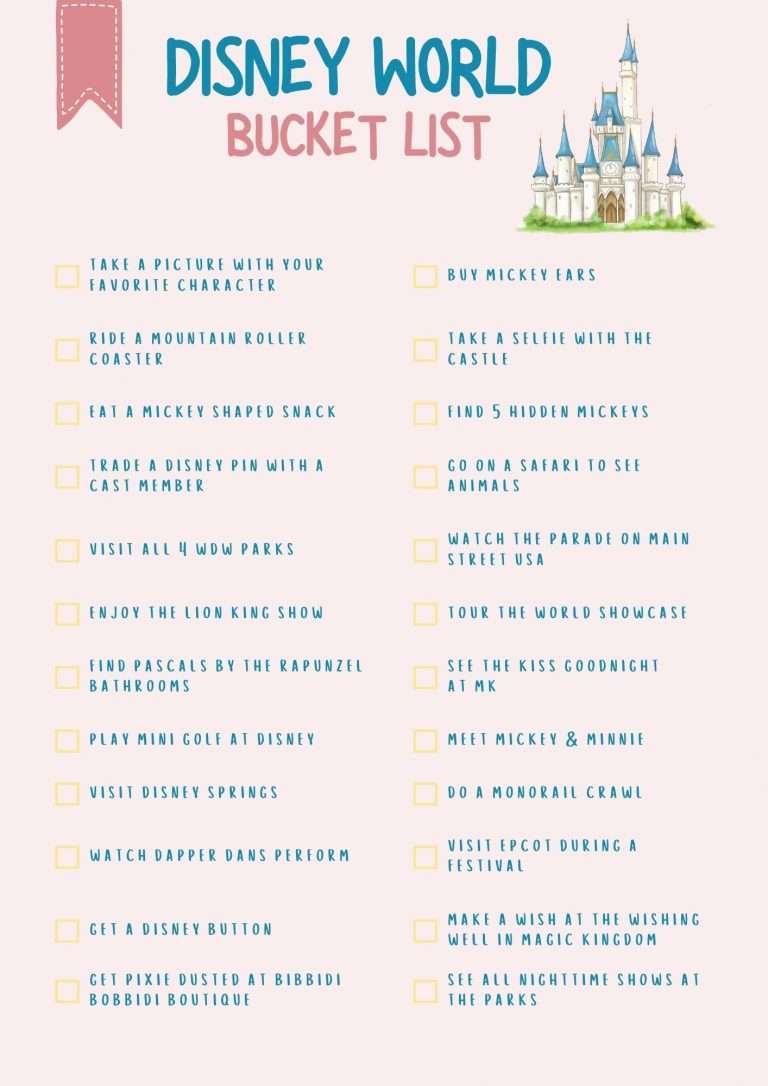 Disney World Bucket List