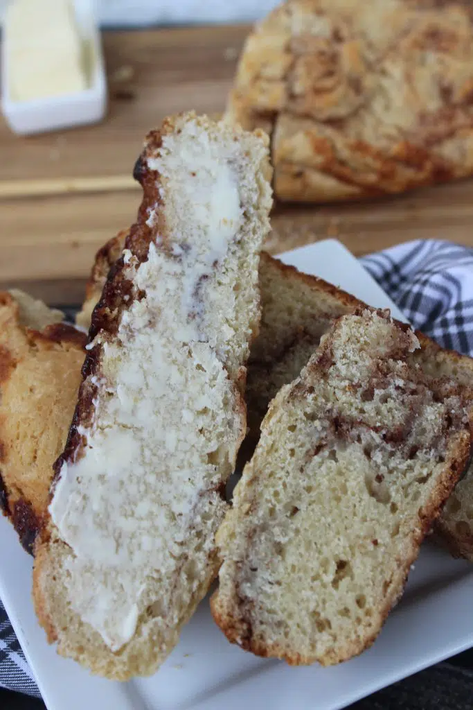 cinnamon ribbon bread with butter 