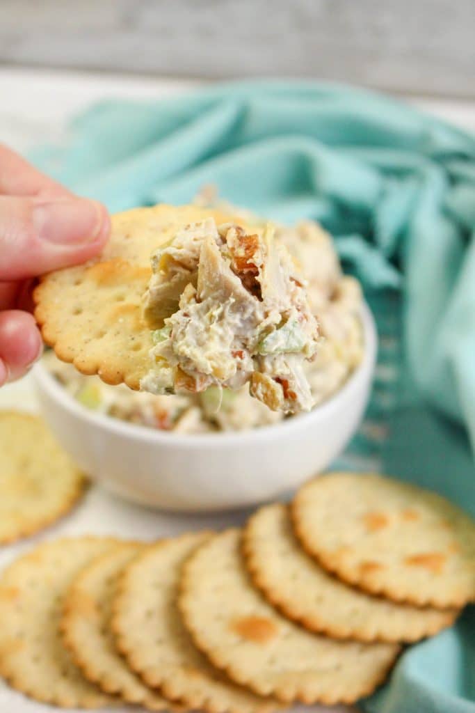 Quick and Easy-to-Prepare Rotisserie Chicken Salad Recipe 10 rotisserie chicken salad on a cracker