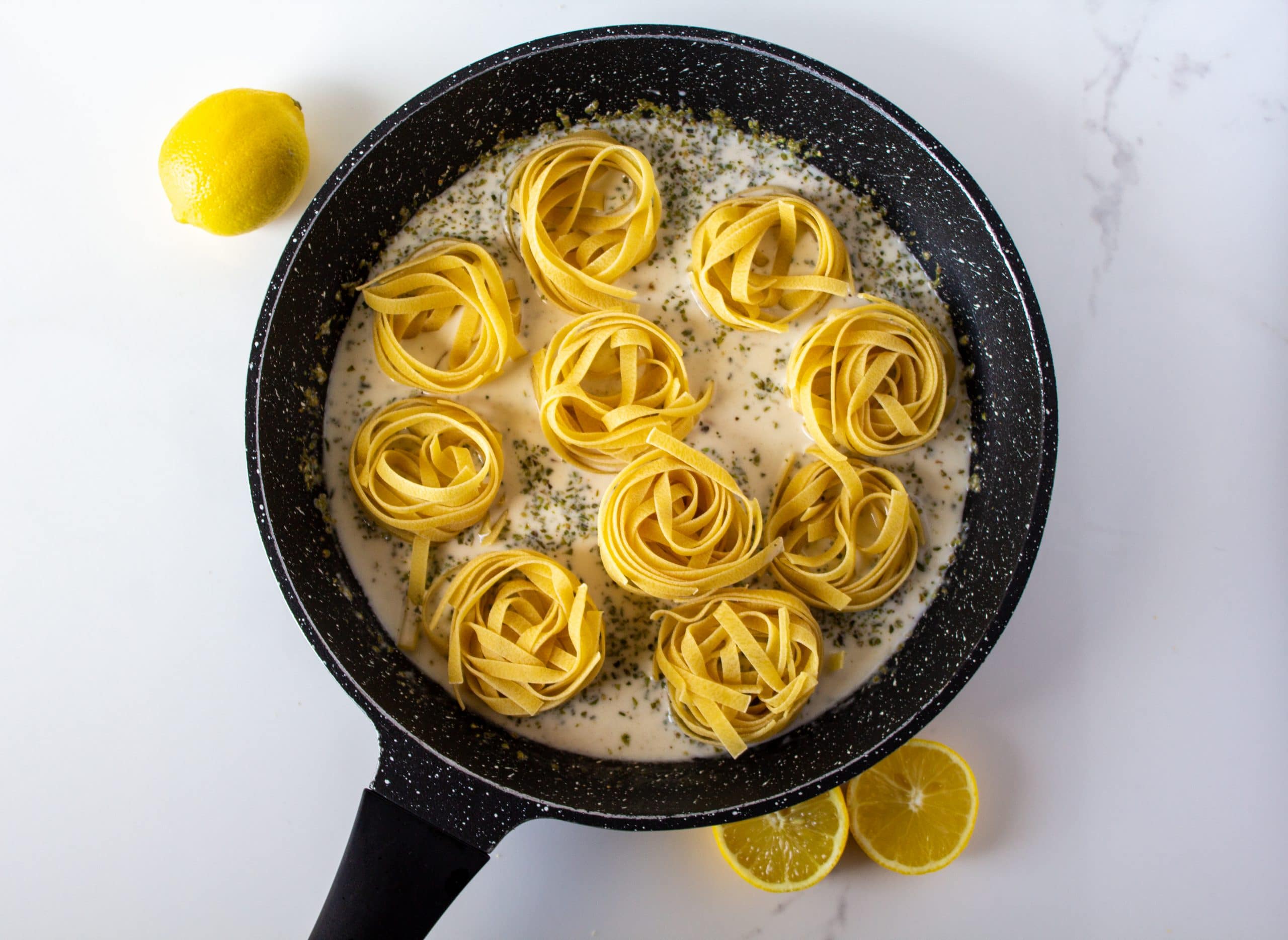 Quick One-Pot Lemon Pasta Recipe 5 one pot lemon pasta noodles in a pan
