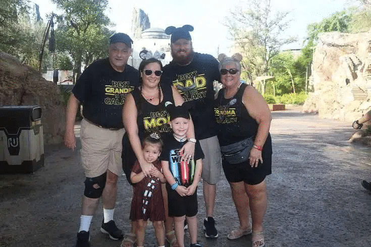 What to Wear to Disney World in October 2 Family wearing outfits to wear to Disney World in October