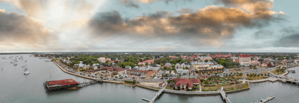 7 Delicious St. Augustine Seafood Restaurants You Must Visit Today 1 overhead view of st. augustine town and beach