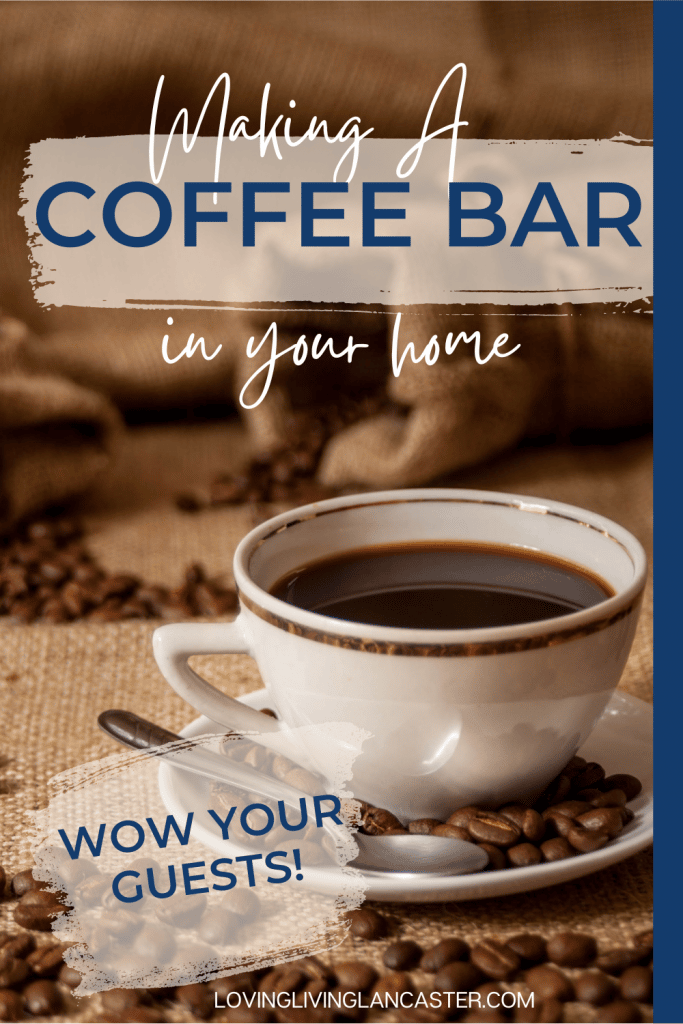 coffee cup with coffee next to beans