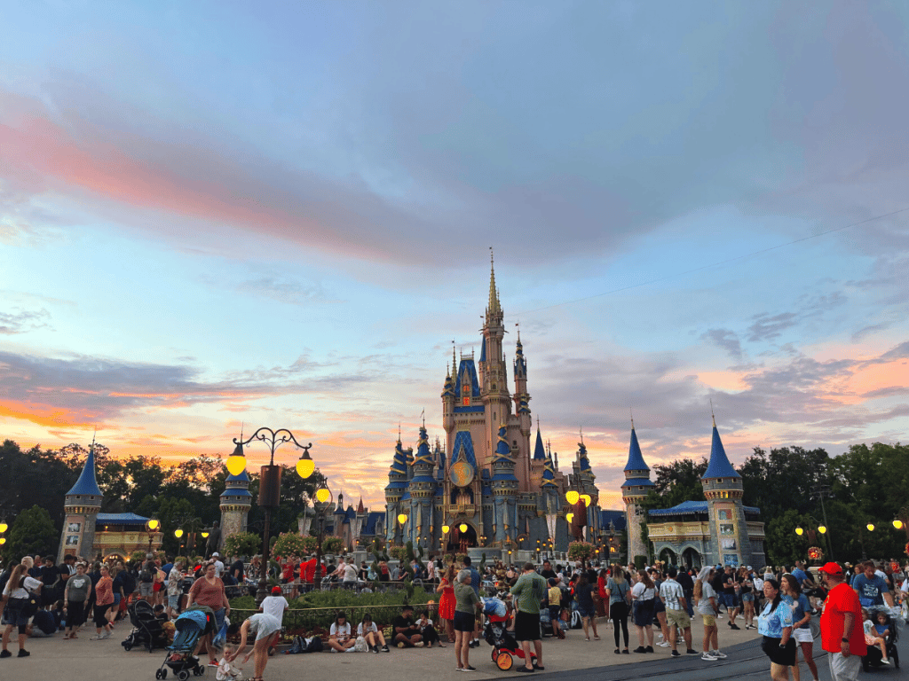 The Best Times To Go To Walt Disney World 6 Disney World's cinderella castle at dusk