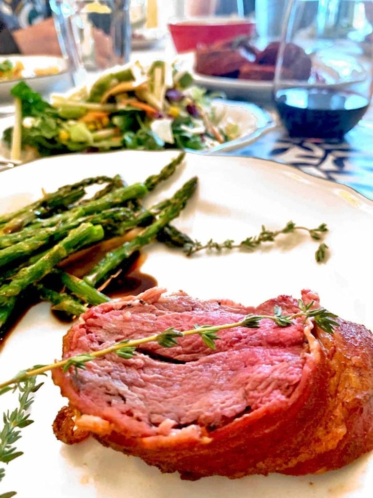 Bacon wrapped smoked filet mignon for Christmas 