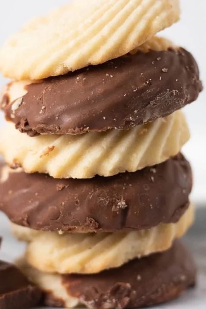 50 Easy Christmas Cookie Recipes with 7 Ingredients or Less 5 stack of swirled shortbread cookies