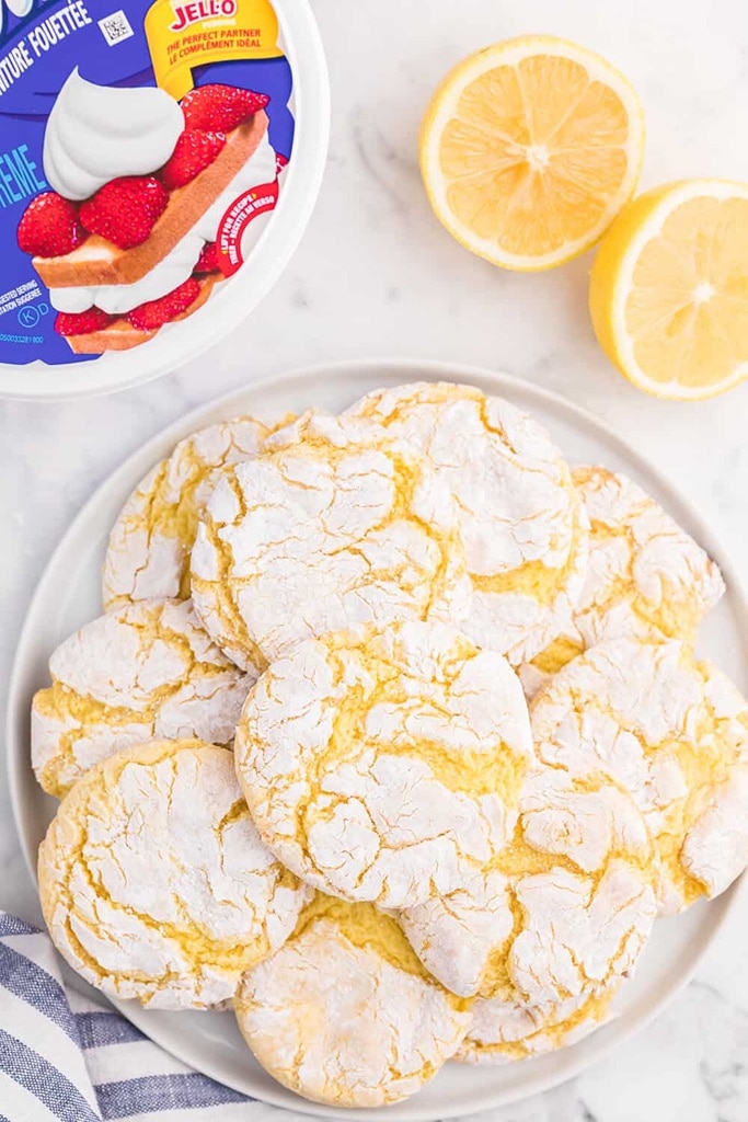 50 Easy Christmas Cookie Recipes with 7 Ingredients or Less 43 cool whip cookies with lemon on side