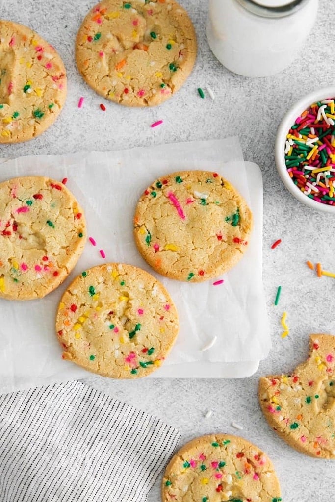 50 Easy Christmas Cookie Recipes with 7 Ingredients or Less 44 slice and bake sugar cookies with rainbow sprinkles