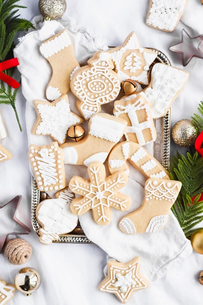 25 Old Fashioned Christmas Sugar Cookie Recipes 7 Christmas cookies on table
