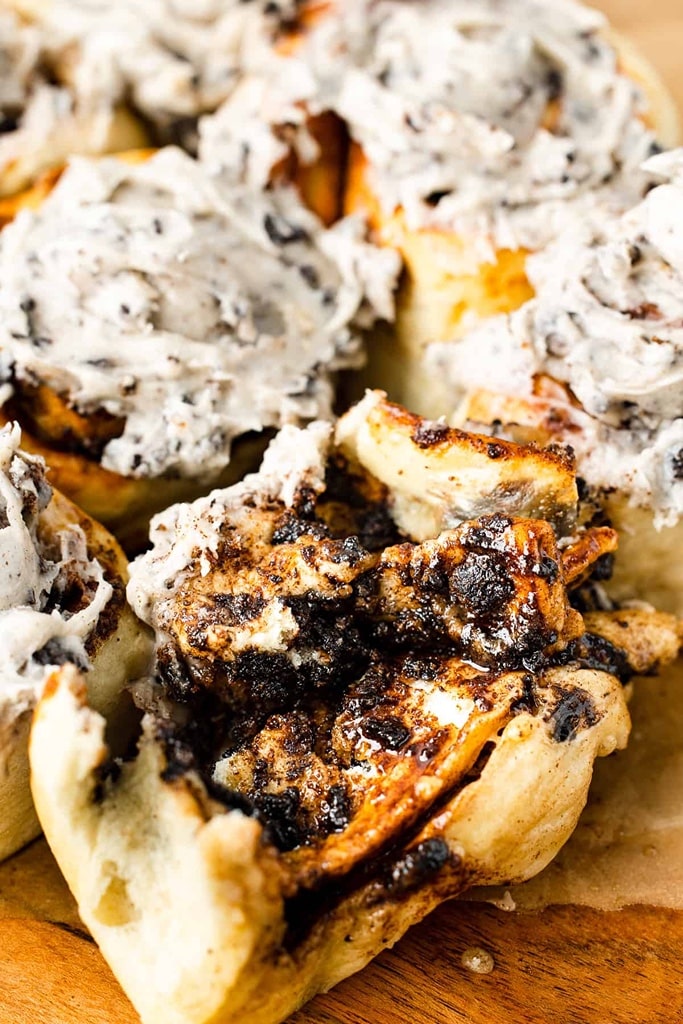 25 Valentine’s Day Breakfast Ideas For Kids 8 close up of cookies and cream waffles for Valentines breakfast ideas for kids