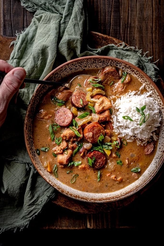 25 Boneless Skinless Chicken Thighs Recipes 9 boneless skinless chicken thigh and sausage gumbo in bowl with rice