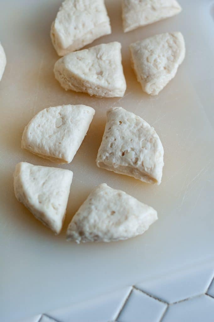 Cinnamon Sugar Donut Holes 14 raw canned biscuits cut in quarters