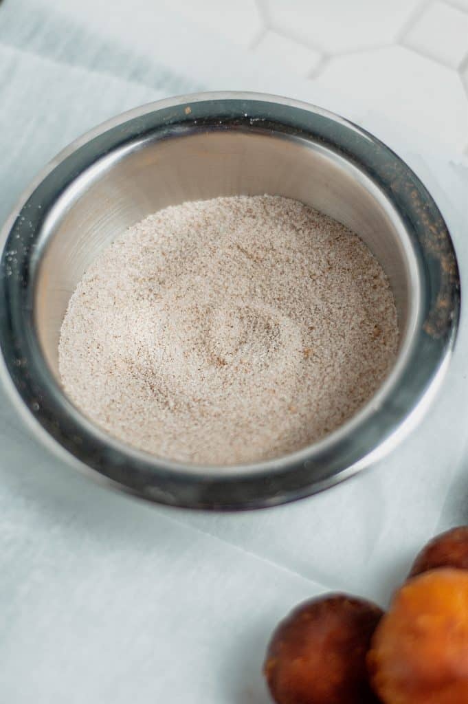 Cinnamon Sugar Donut Holes 24 cinnamon sugar mixture in bowl