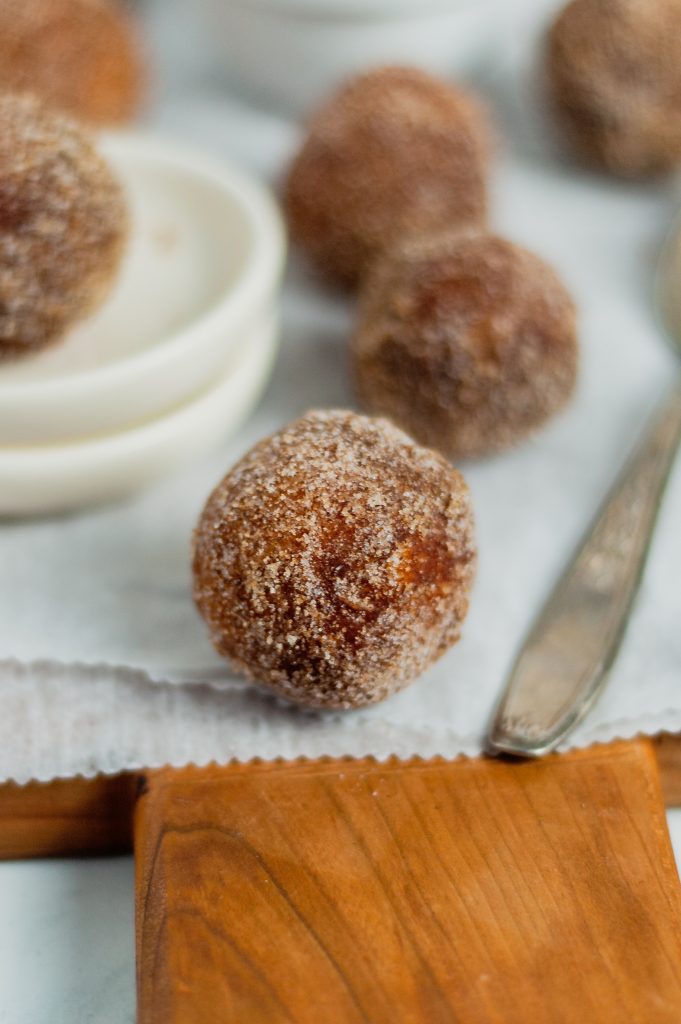 Cinnamon Sugar Donut Holes 7 close up of a fried cinnamon sugar donut hole