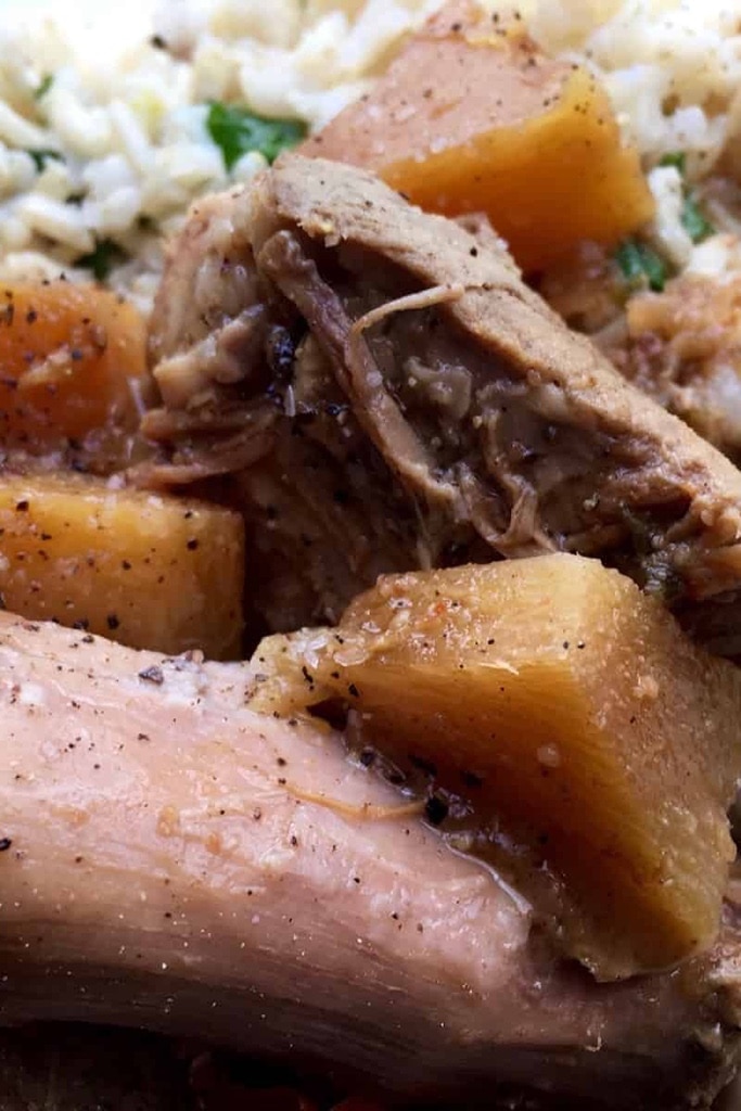 Slow Cooker Thanksgiving Recipes 7 pineapple pulled pork butt on plate