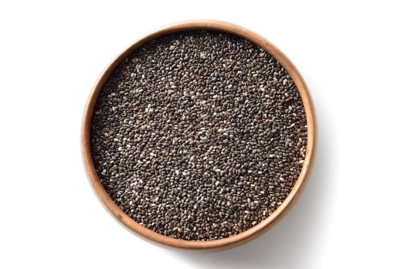Chia Pudding with Coconut Milk 5 Chia seeds in bowl