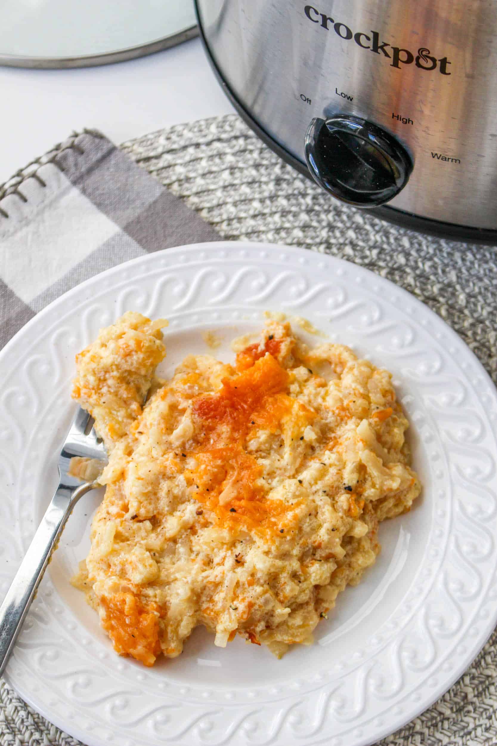 Slow Cooker Cheesy Hash Brown Casserole