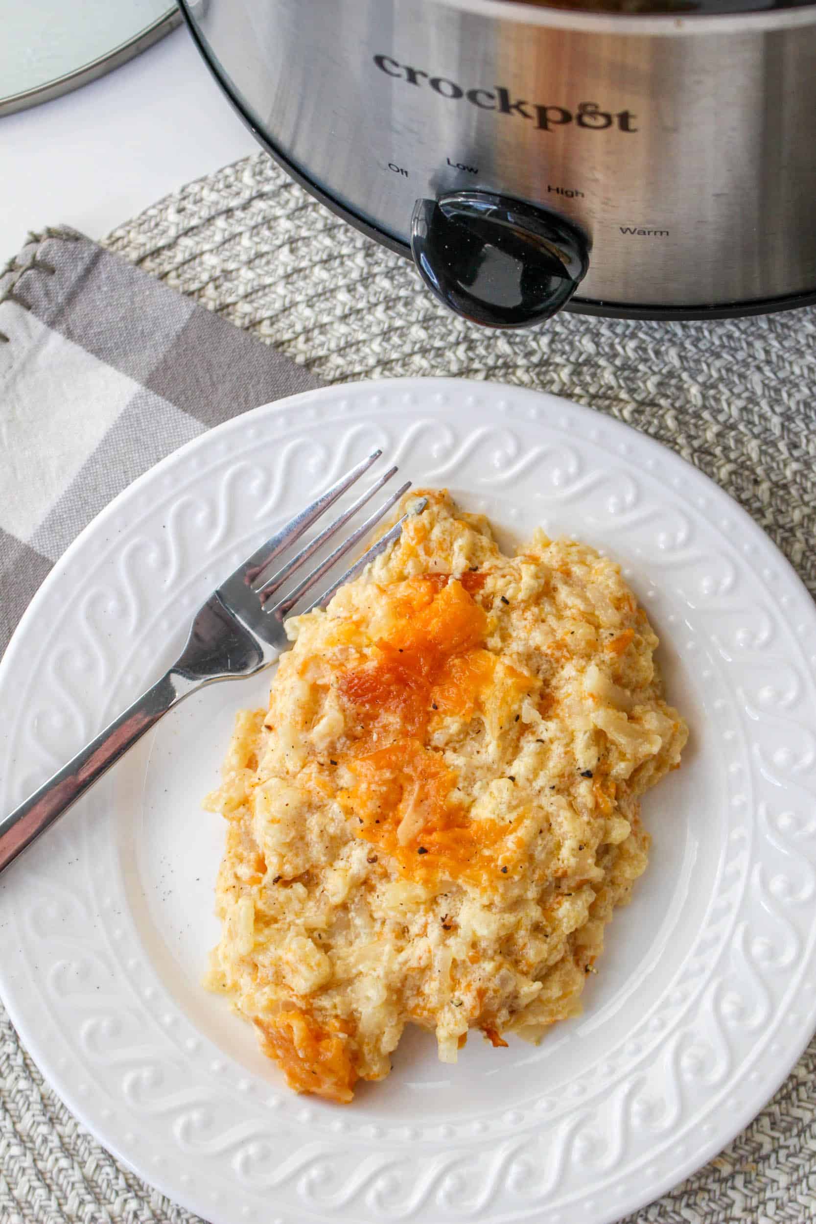 Slow Cooker Cheesy Hash Brown Casserole