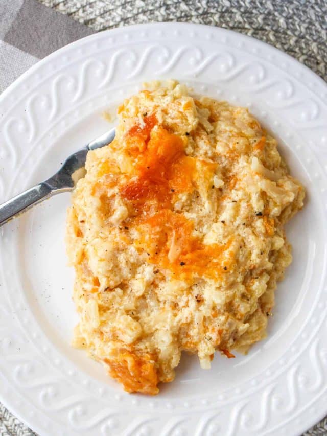 Slow Cooker Cracker Barrel Cheesy Hash Brown Casserole Story - Loving ...