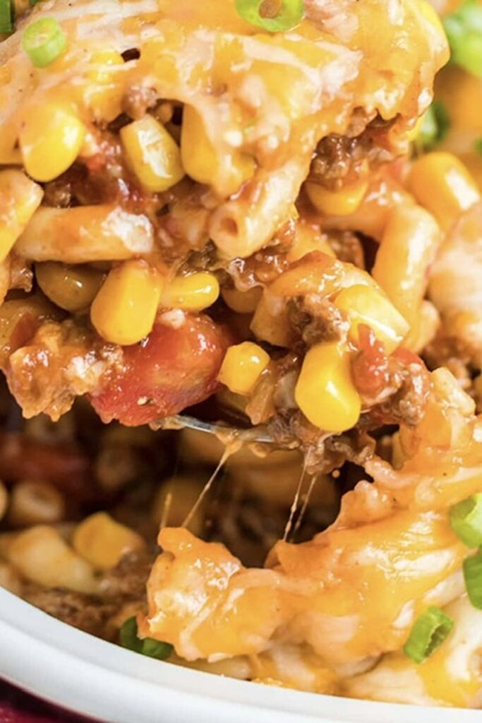 25 Venison Burger Casserole Recipes 20 Close up of Southwest casserole.